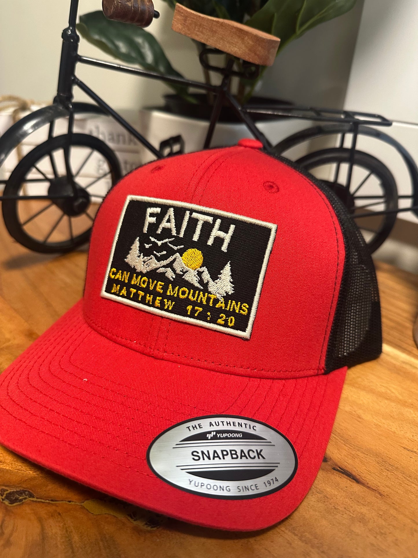 Faith can move mountains Truckers Hat