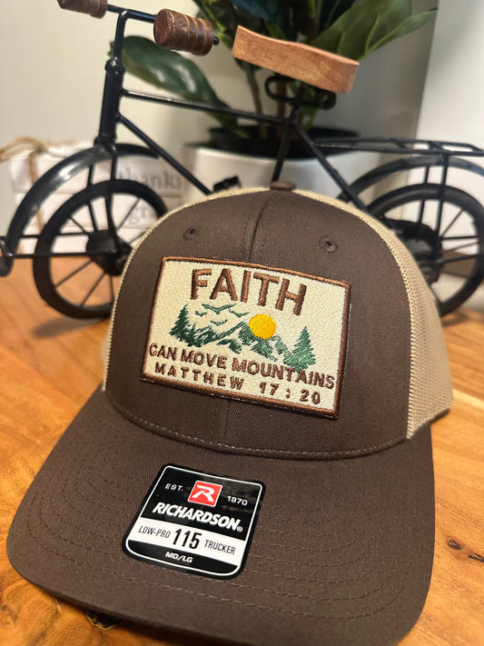 Faith can move mountains Truckers Hat v2