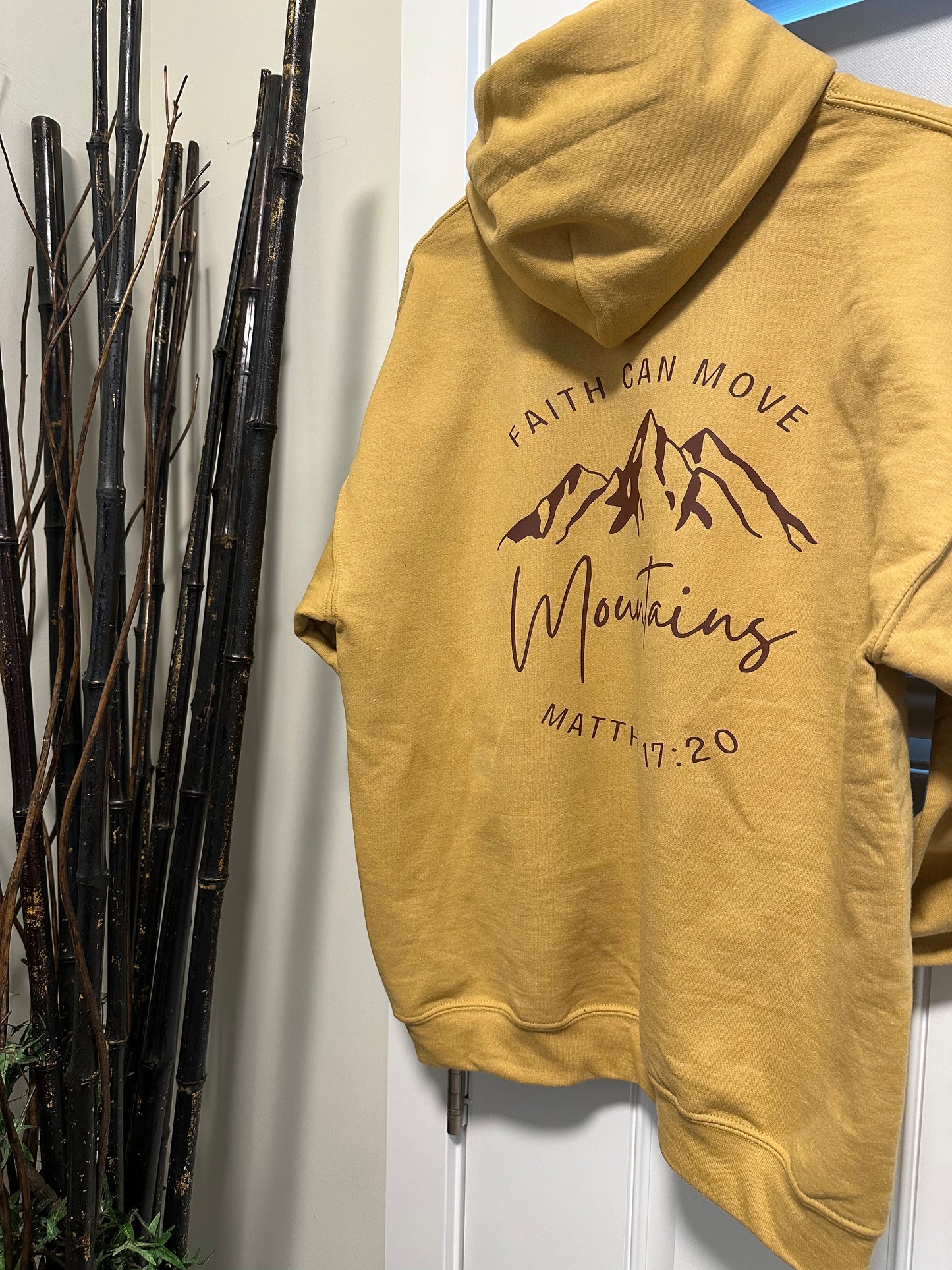 "Faith can move mountains" Hooded Sweatshirt