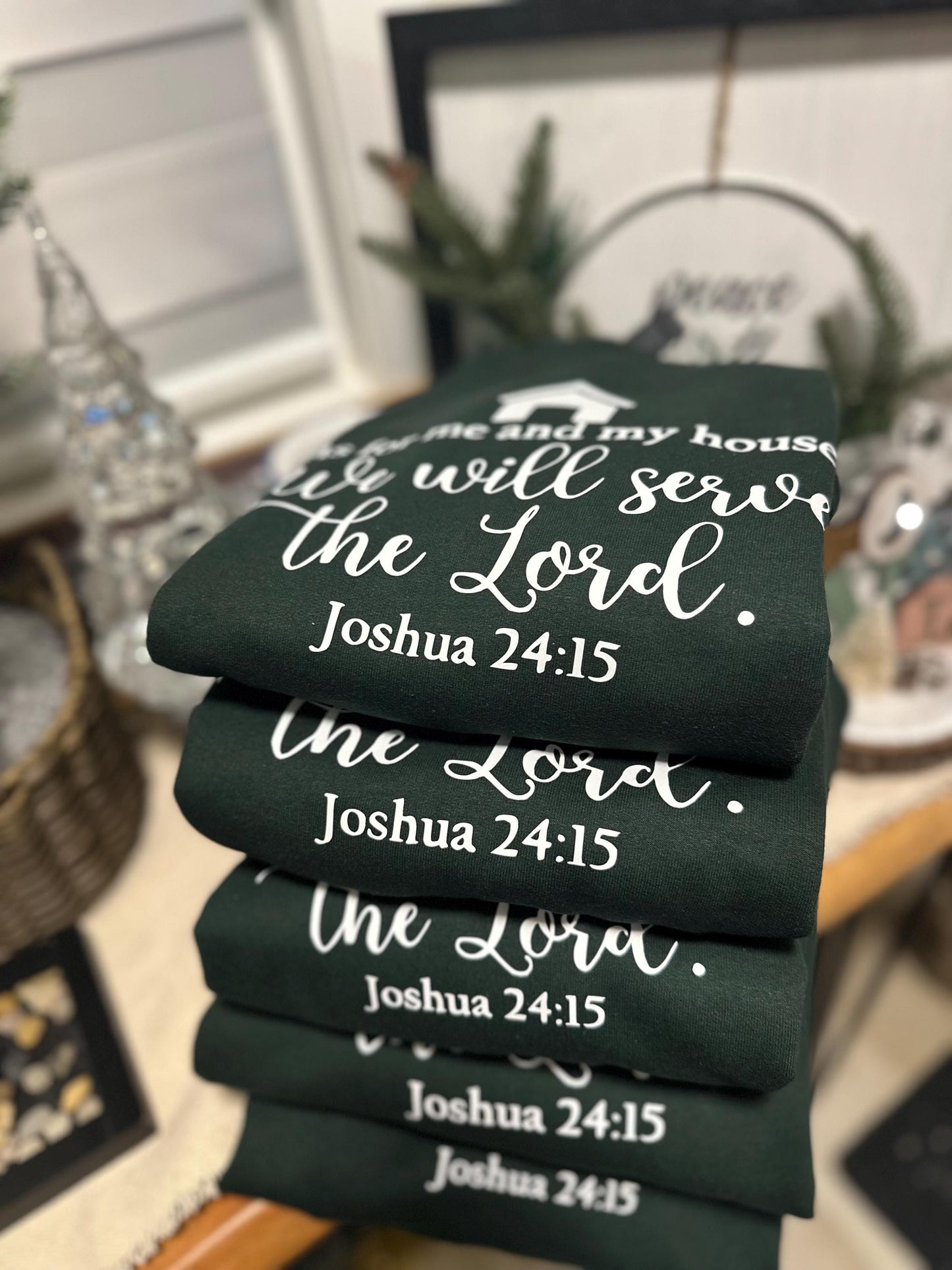 “As for me and my house, we will serve the Lord” Crewneck Sweatshirt