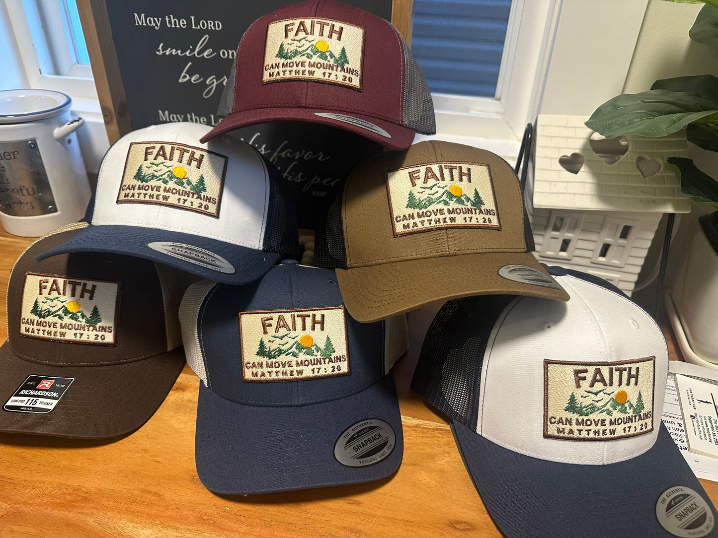 Faith can move mountains Truckers Hat v2