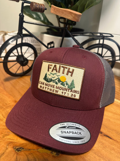Faith can move mountains Truckers Hat