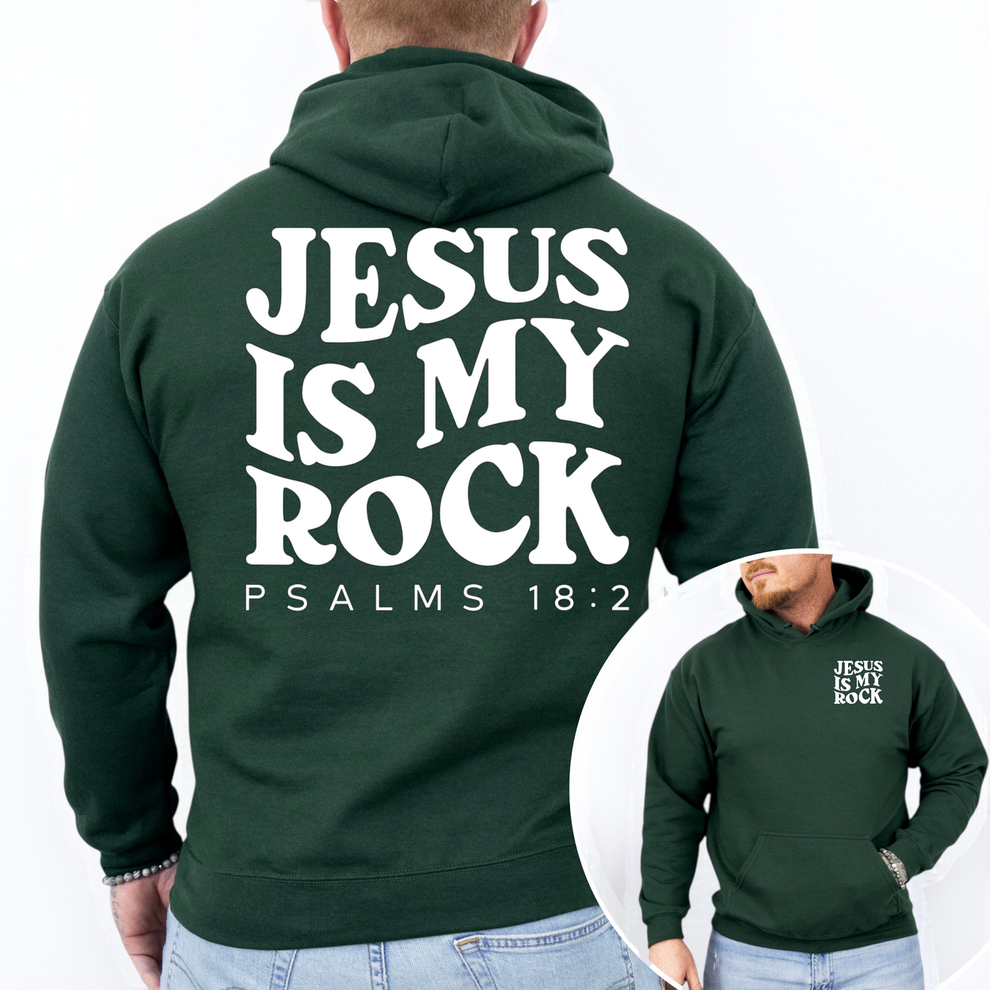 Jesus is my Rock Hooded Sweatshirt
